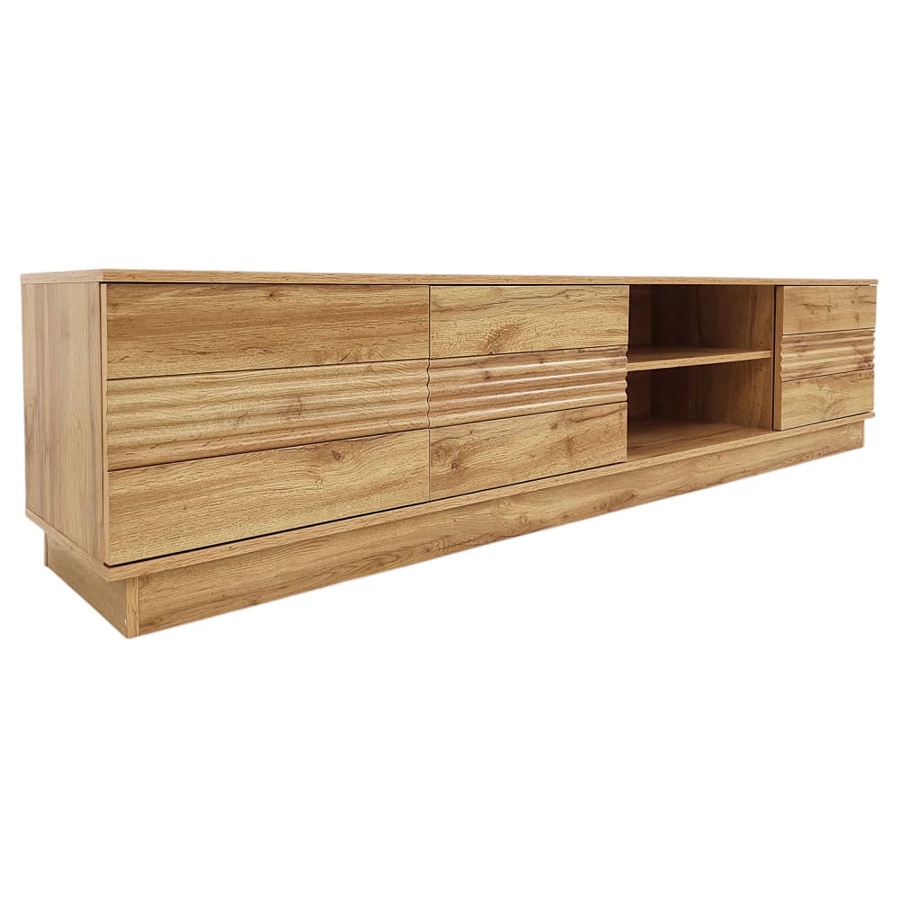 Meuble TV avec 3 portes effet chêne