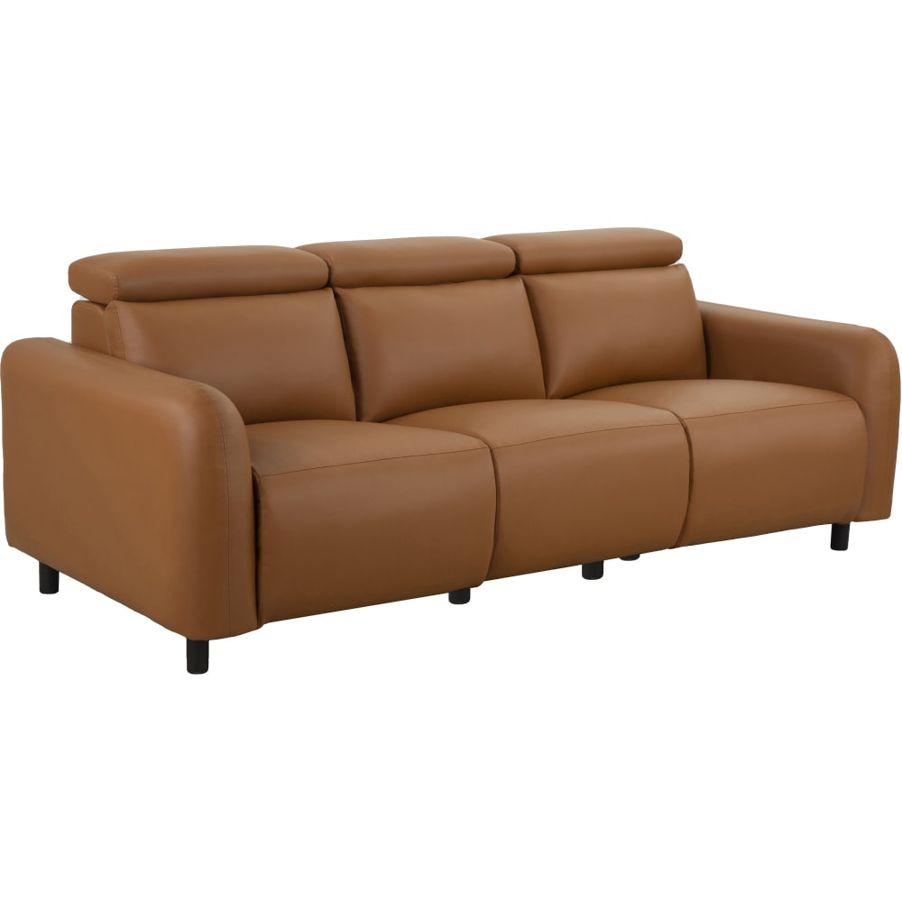 Canapé relax électrique 3 places 2 relax en PU cognac