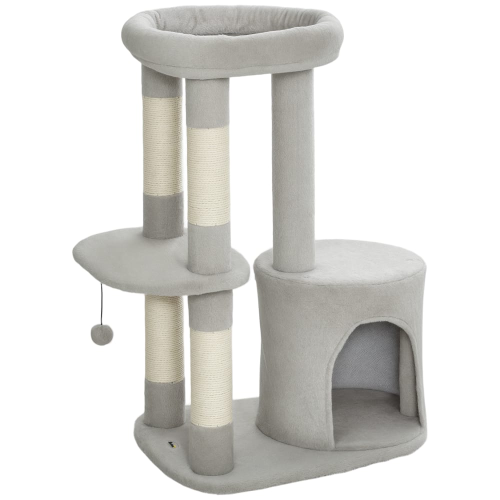 Arbre à chat panneau de particules, peluche gris clair Arbre à chat panneau de particules, peluche gris clair