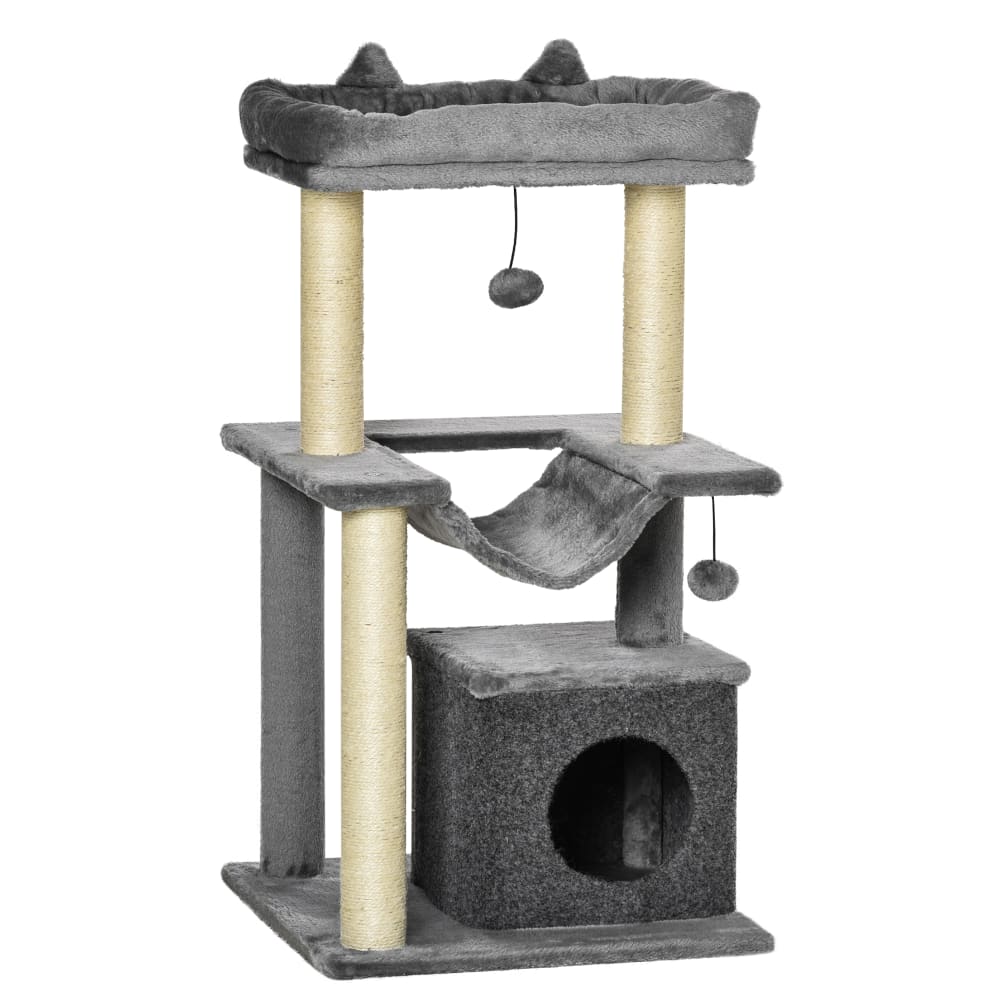 Arbre à chat Panneau de particules, peluche Gris