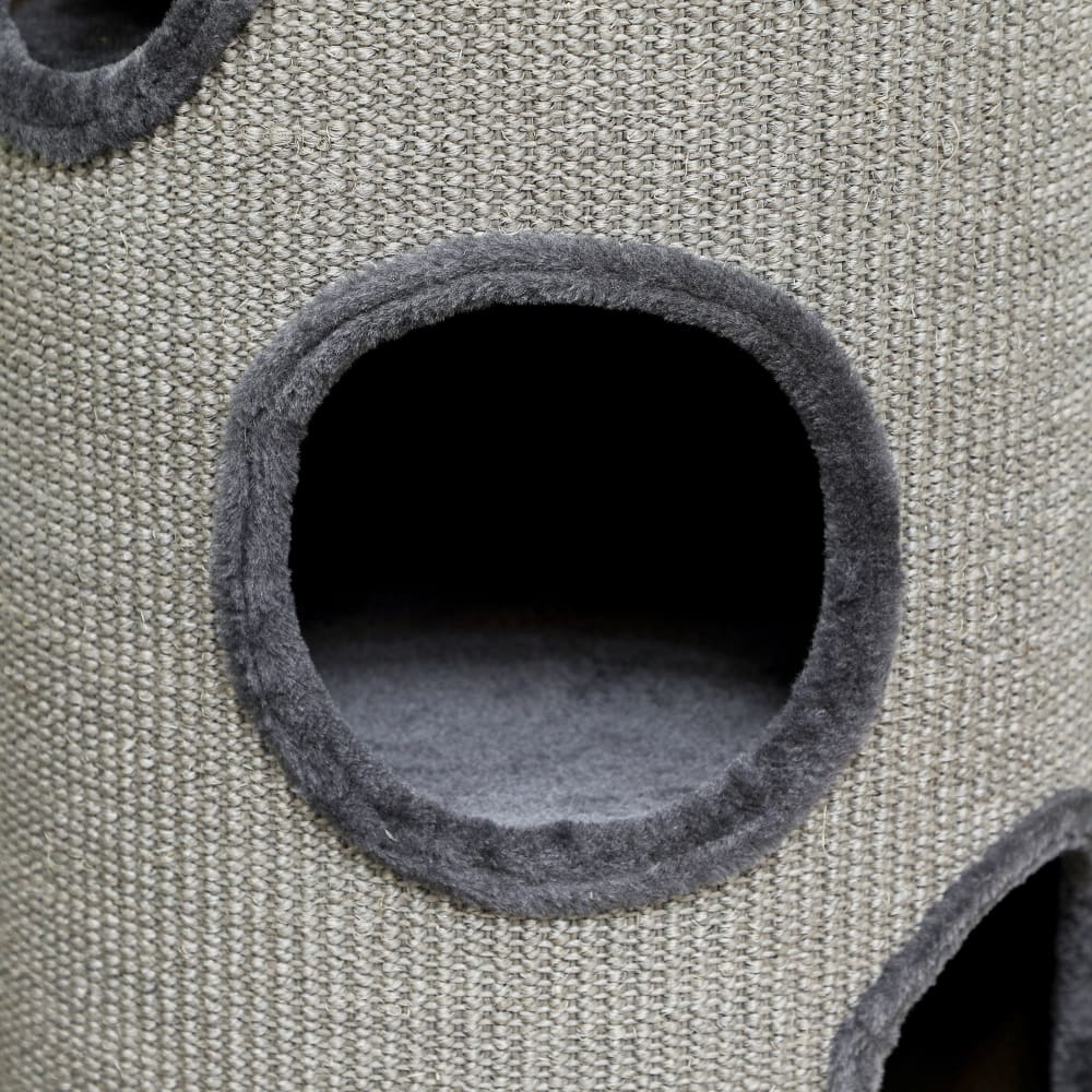 Tonneau à gratter pour chat Panneau de particules, Peluche Gris clair