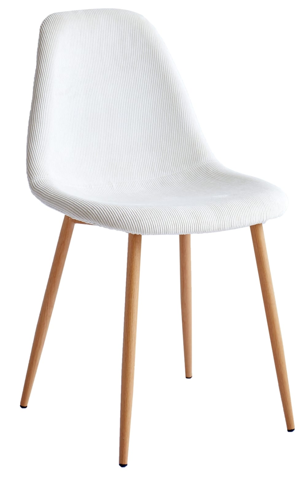 Chaise de salle à manger scandinave en velours côtelé beige