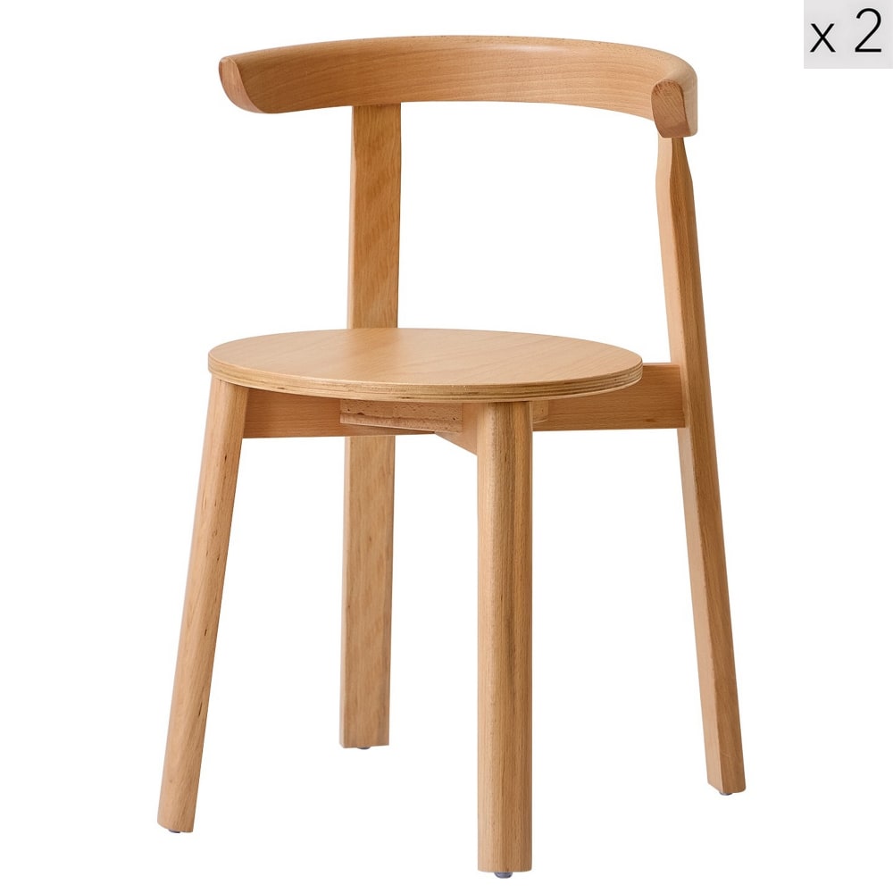 Lot 2 chaises salle - massif