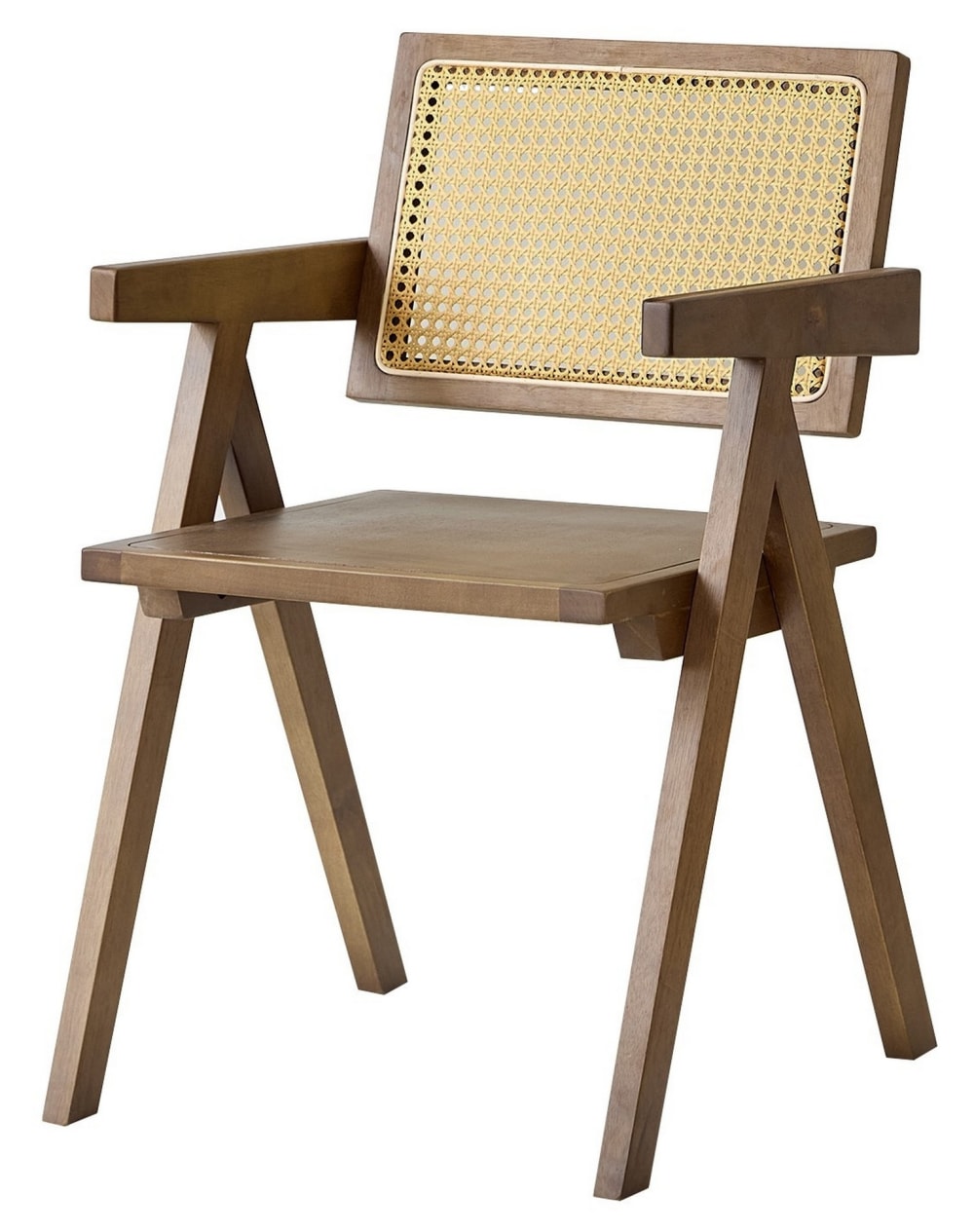 Stuhl aus dunklem Holz und Rattan Braun - Maisons Du Monde