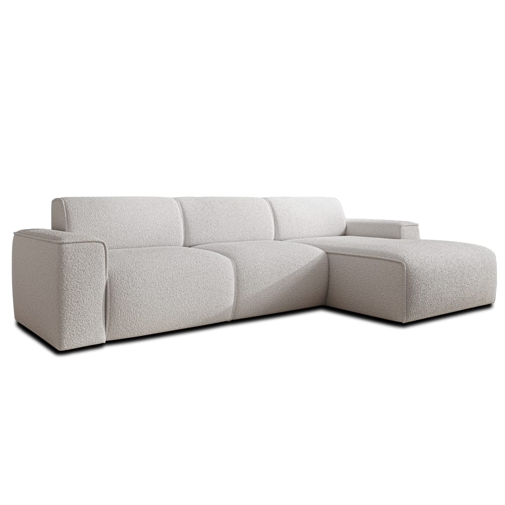 Ax Living 4-Sitzer Ecksofa rechts aus Polsterstoff, Weiß style modern Weiß