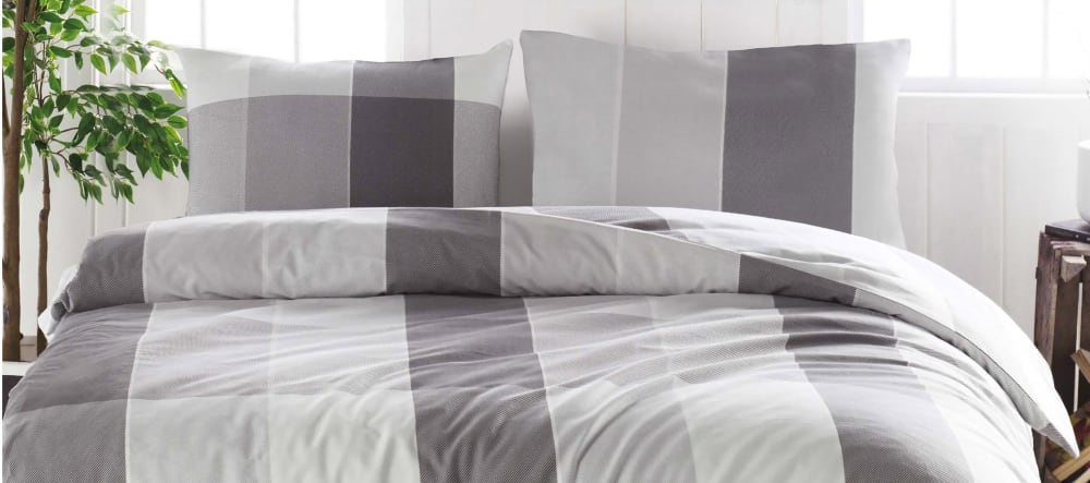 Parure housse de couette et taies d'oreiller 200x200 cm coton imprimé - Maisons du Monde