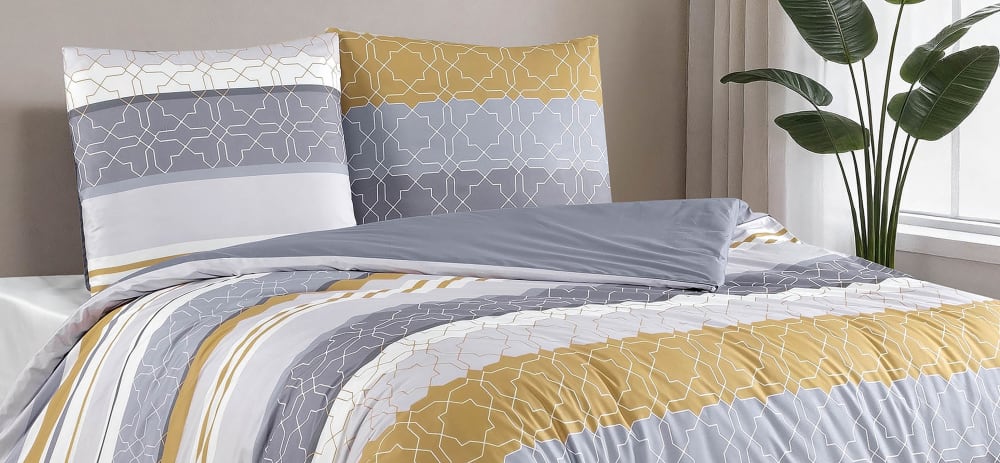 Parure housse de couette et taie d'oreiller 140x200 cm coton imprimé - Maisons du Monde