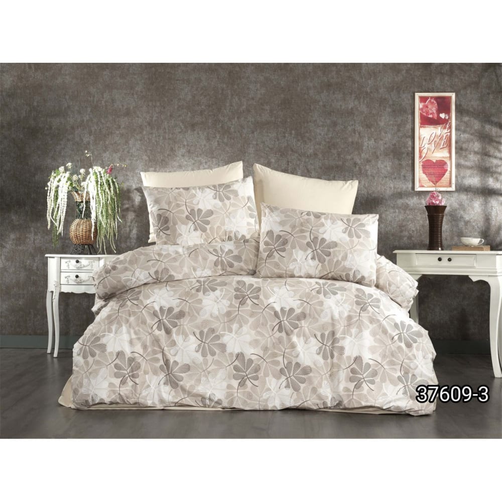 Parure housse de couette et taies d'oreiller 200x200 cm coton imprimé