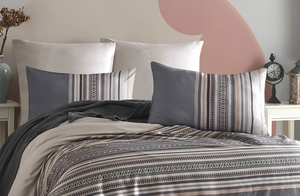 Parure housse de couette et taies d'oreiller 200x200 cm coton imprimé - Maisons du Monde