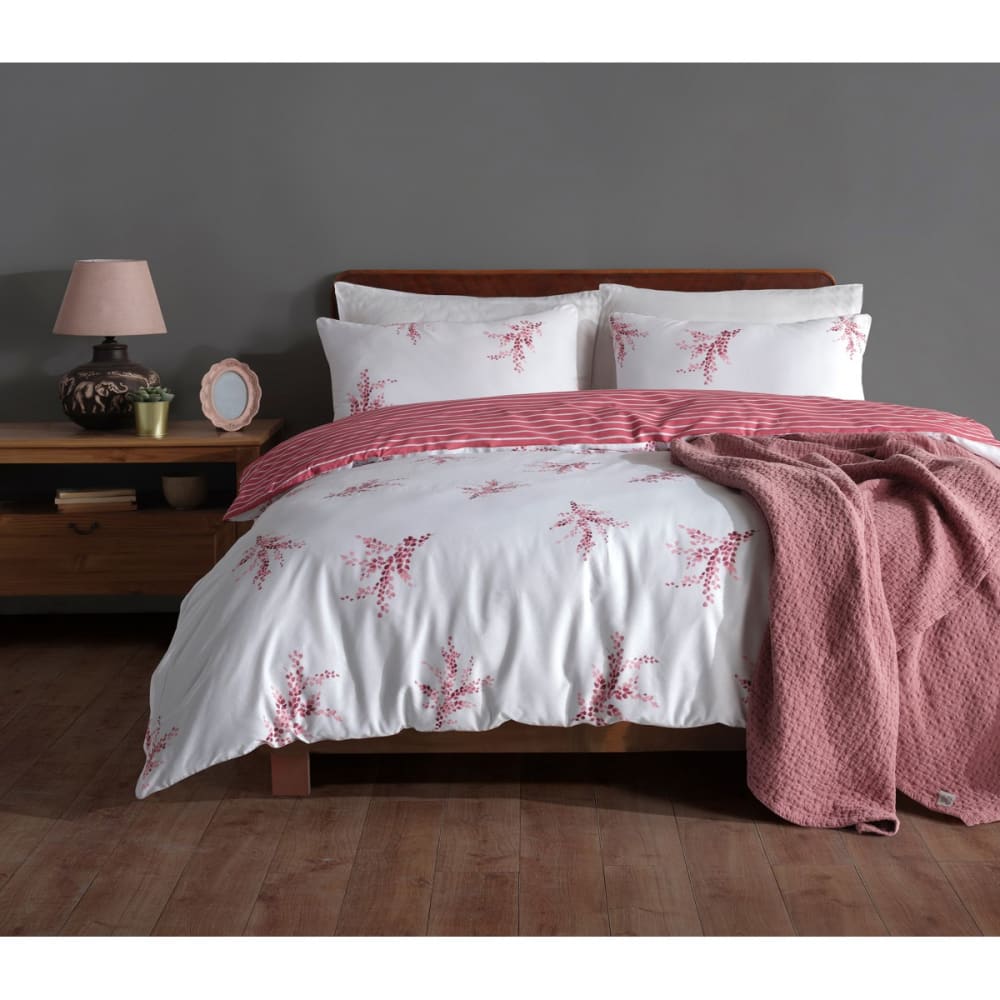 Blanc Avenue Bettwäschegarnitur 1 Bettbezug 240x220 cm+2 Kopfkissenbez 65x65 cm Rosa Öko-Tex Zertifikat Baumwolle