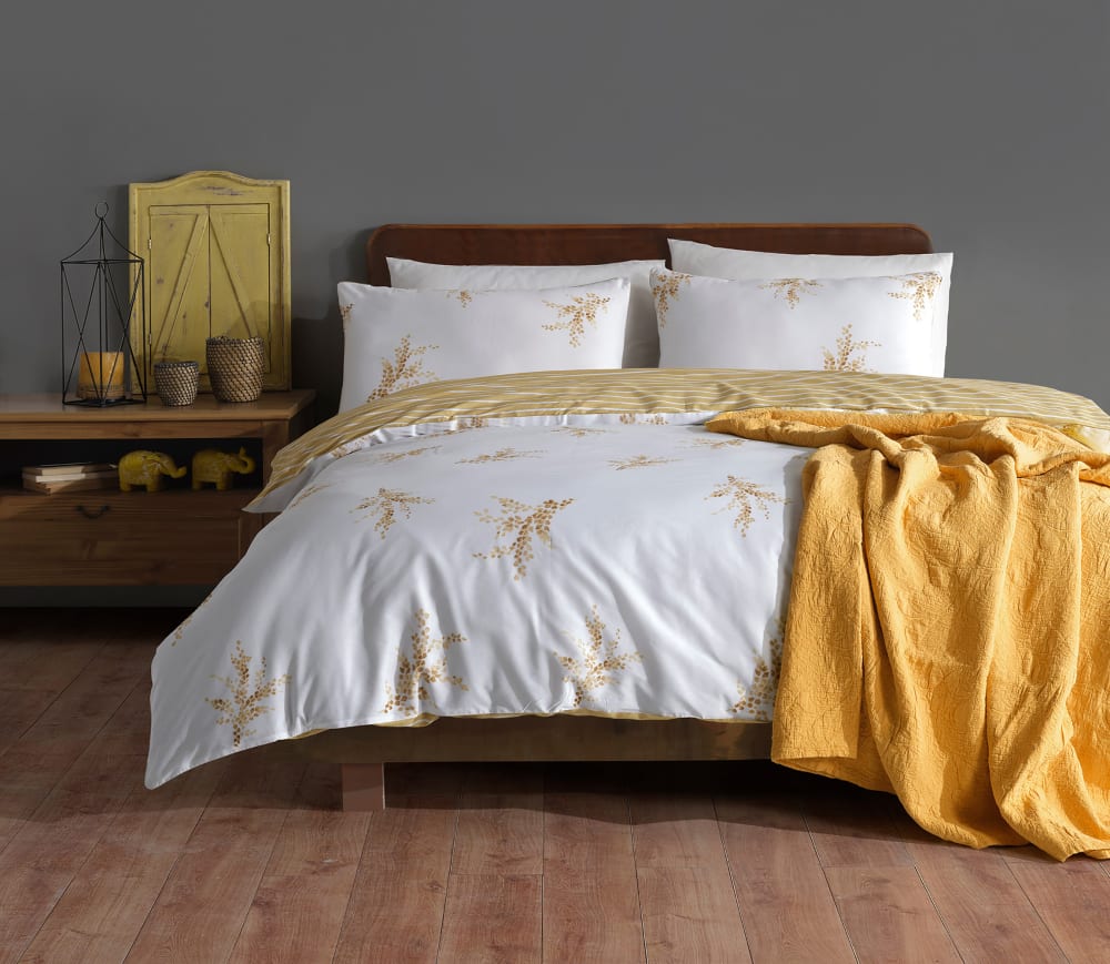 Parure housse de couette et taie d'oreiller 140x200 cm coton imprimé