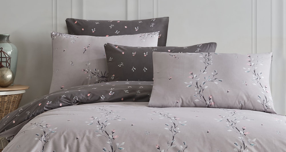 Parure housse de couette et taies d'oreiller 240x220 cm coton imprimé - Maisons du Monde