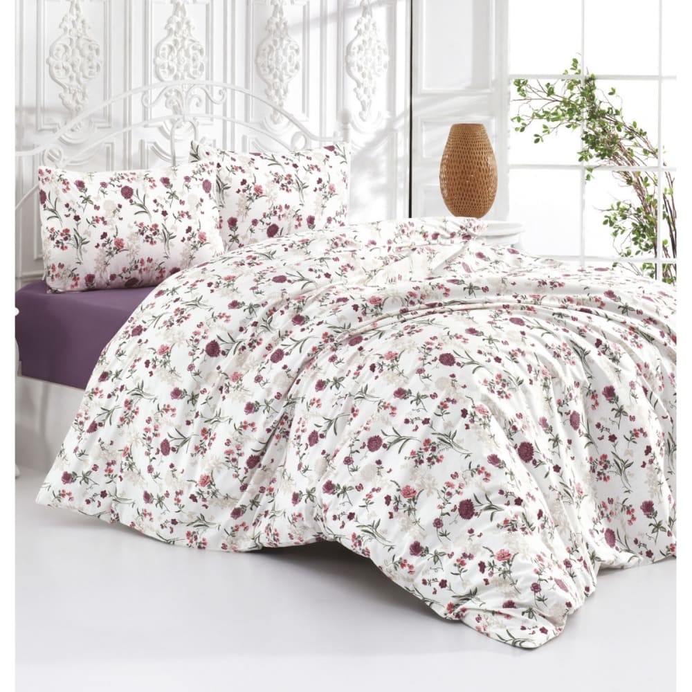 Parure housse de couette et taies d'oreiller 200x200 cm coton imprimé