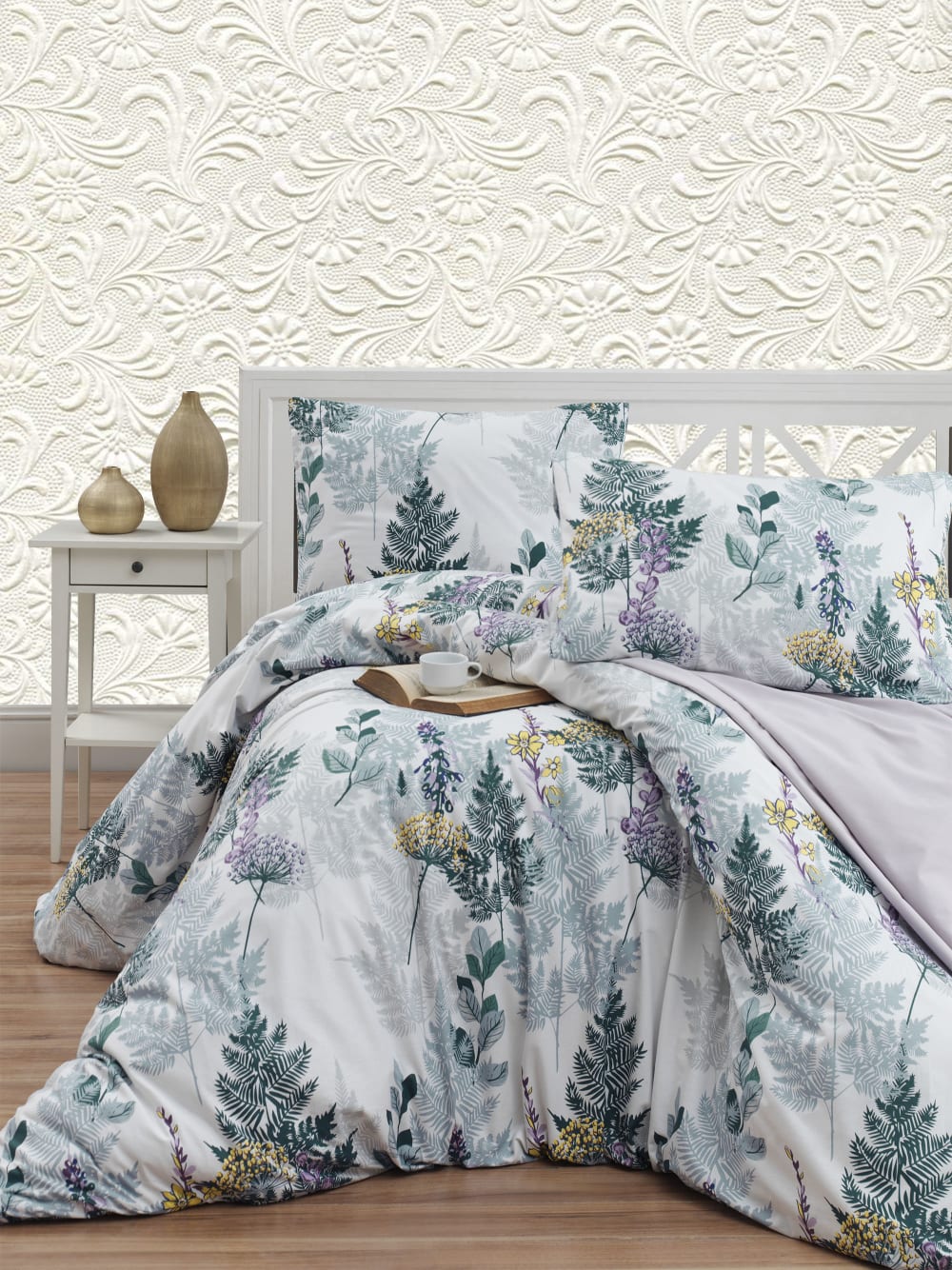 Parure housse de couette et taie d'oreiller 140x200 cm coton imprimé