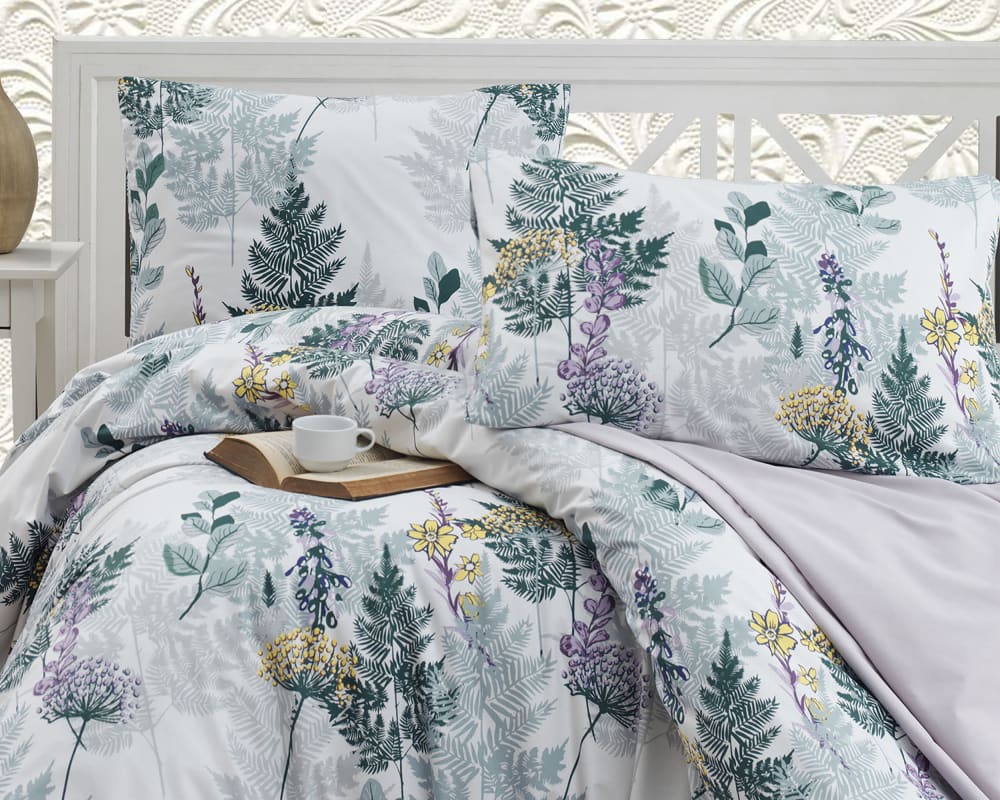 Parure housse de couette et taie d'oreiller 140x200 cm coton imprimé - Maisons du Monde