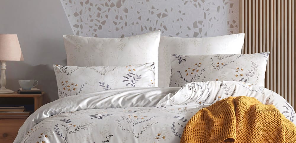 Parure housse de couette et taies d'oreiller 200x200 cm coton imprimé - Maisons du Monde