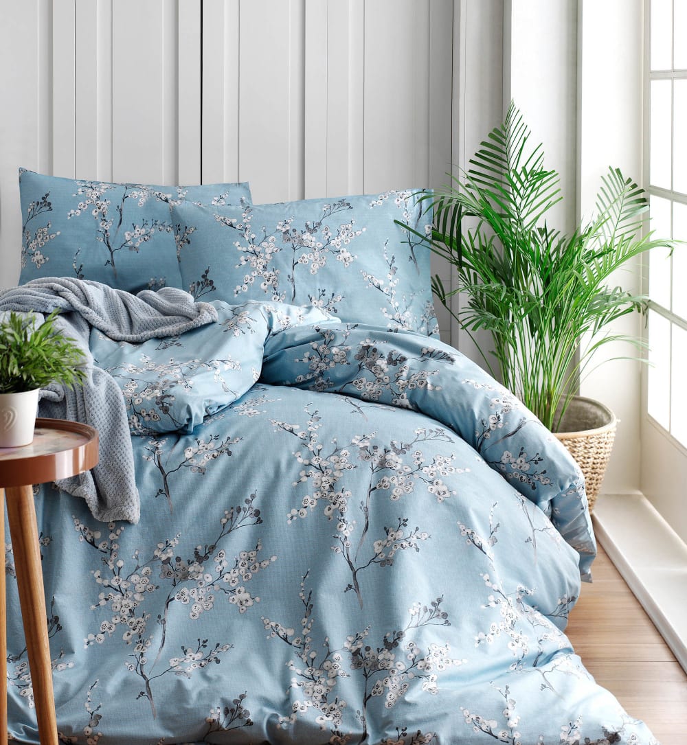 Parure housse de couette et taies d'oreiller 240x220 cm coton imprimé