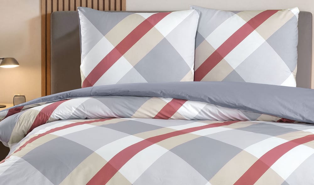Parure housse de couette et taie d'oreiller 140x200 cm coton imprimé - Maisons du Monde