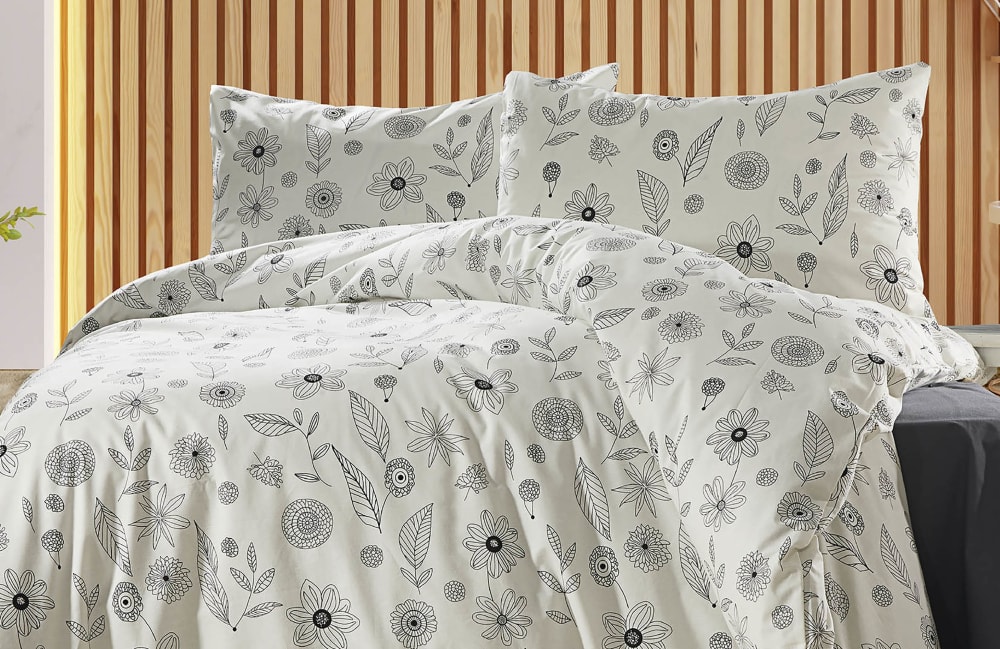 Parure housse de couette et taies d'oreiller 240x220 cm coton imprimé - Maisons du Monde