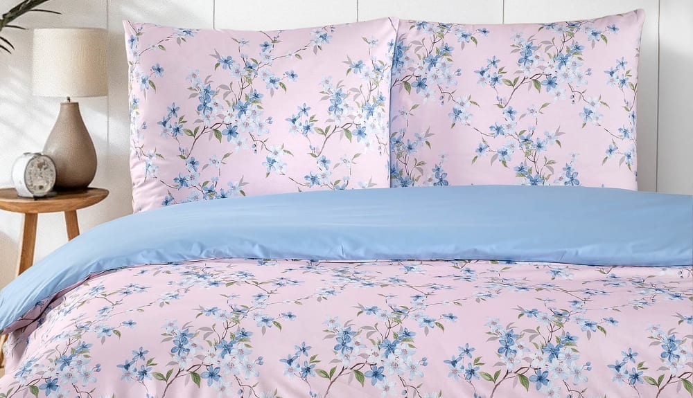 Parure housse de couette et taie d'oreiller 140x200 cm coton imprimé - Maisons du Monde