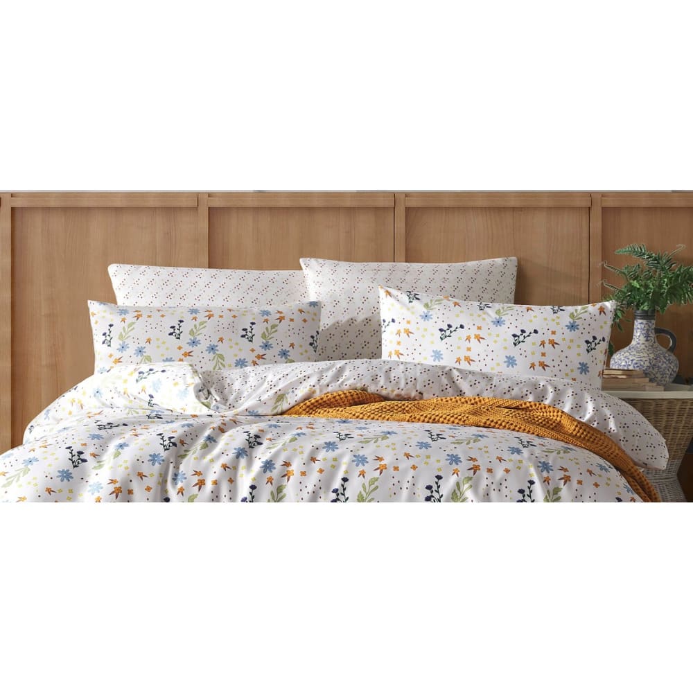 Parure housse de couette et taies d'oreiller 200x200 cm coton imprimé - Maisons du Monde