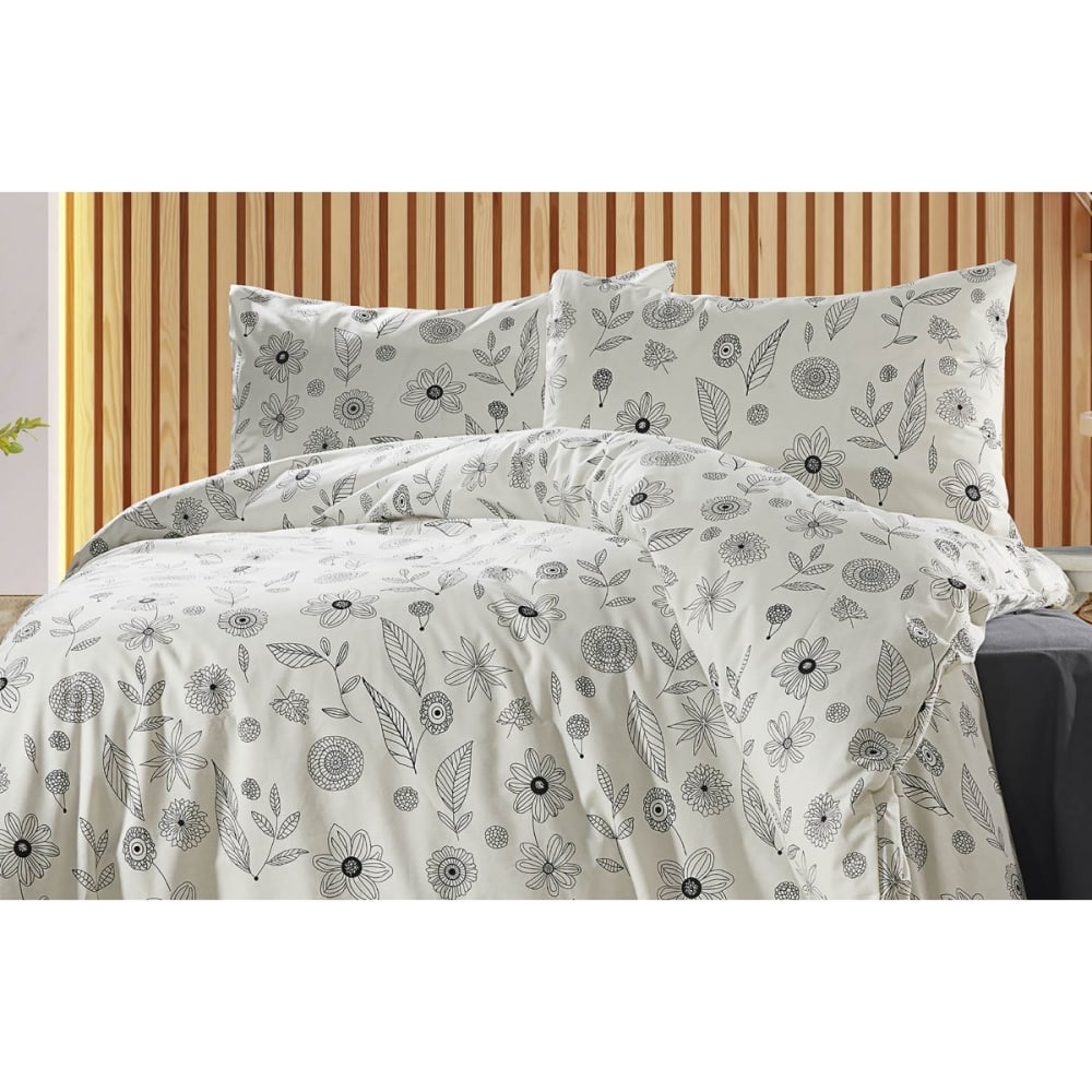 Parure housse de couette et taies d'oreiller 200x200 cm coton imprimé - Maisons du Monde