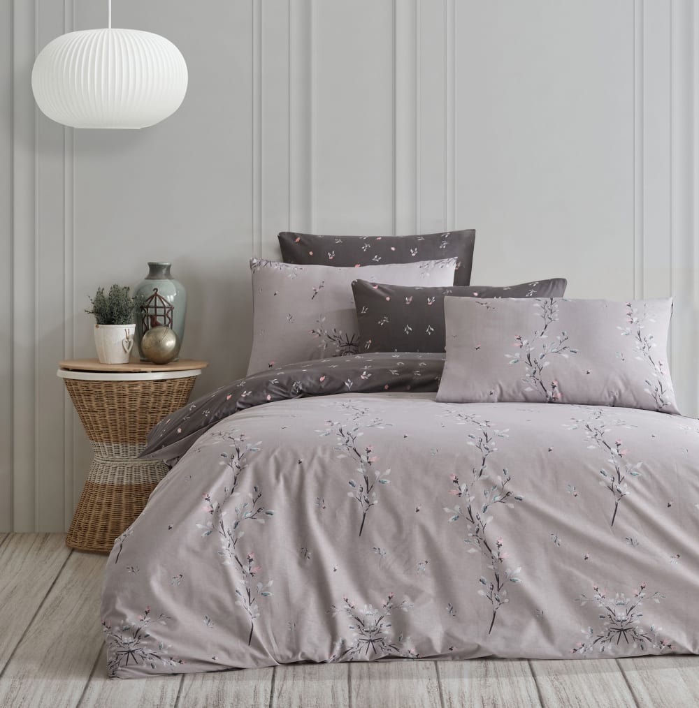 Parure housse de couette et taie d'oreiller 140x200 cm coton imprimé