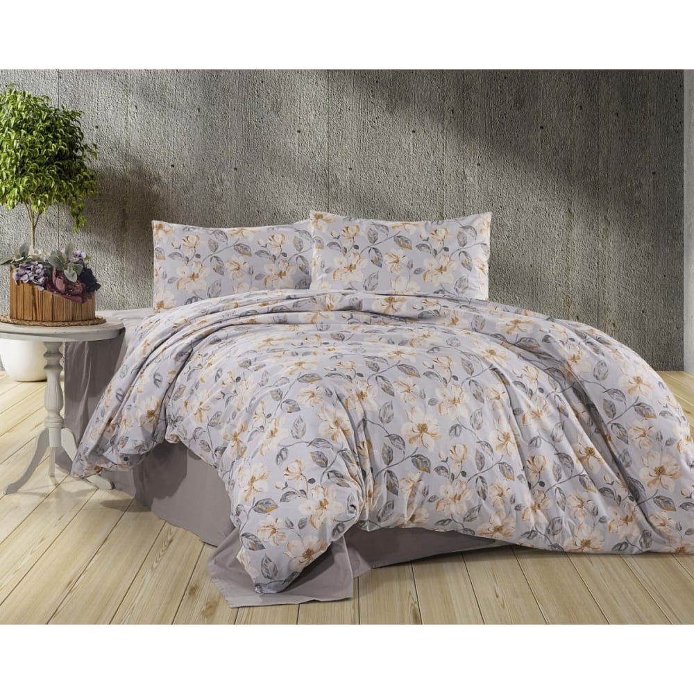 Parure housse de couette et taies d'oreiller 200x200 cm coton imprimé