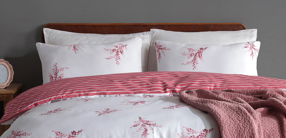 Parure housse de couette et taie d'oreiller 140x200 cm coton imprimé - Maisons du Monde