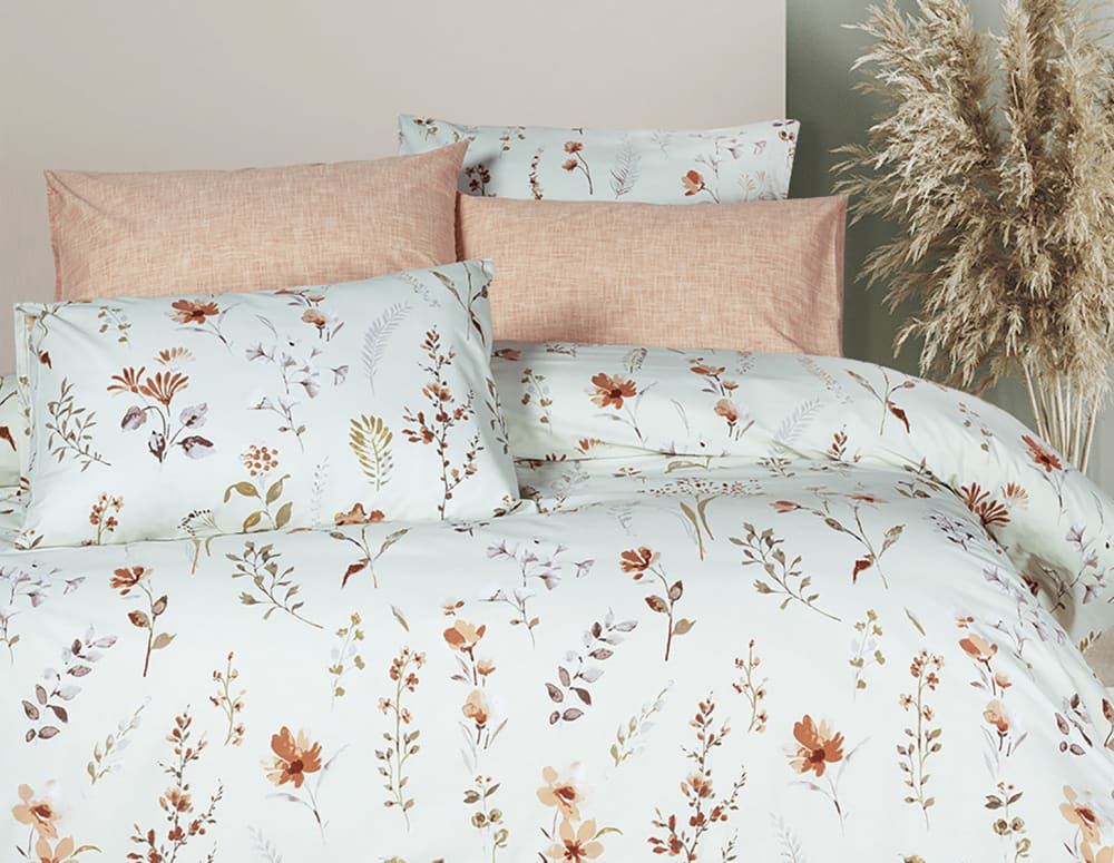 Parure housse de couette et taie d'oreiller 140x200 cm coton imprimé - Maisons du Monde