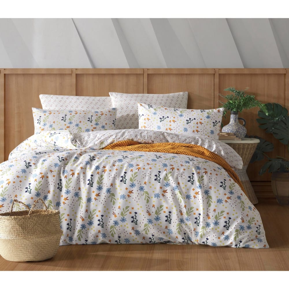 Parure housse de couette et taies d'oreiller 240x220 cm coton imprimé