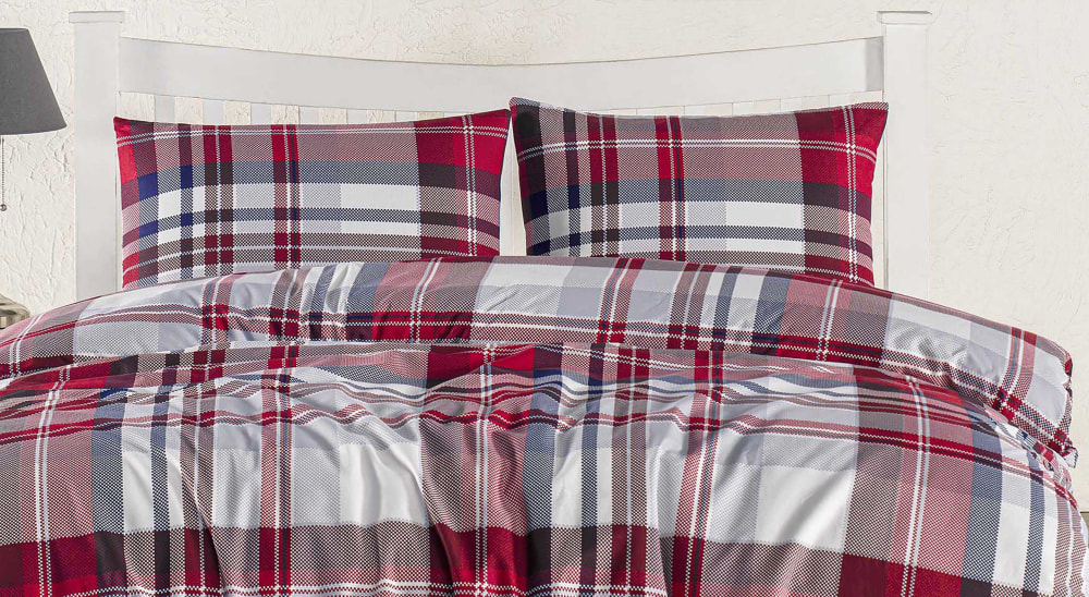 Parure housse de couette et taies d'oreiller 200x200 cm coton imprimé - Maisons du Monde