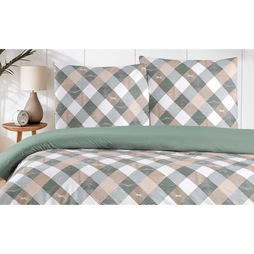 Parure housse de couette et taies d'oreiller 200x200 cm coton imprimé - Maisons du Monde