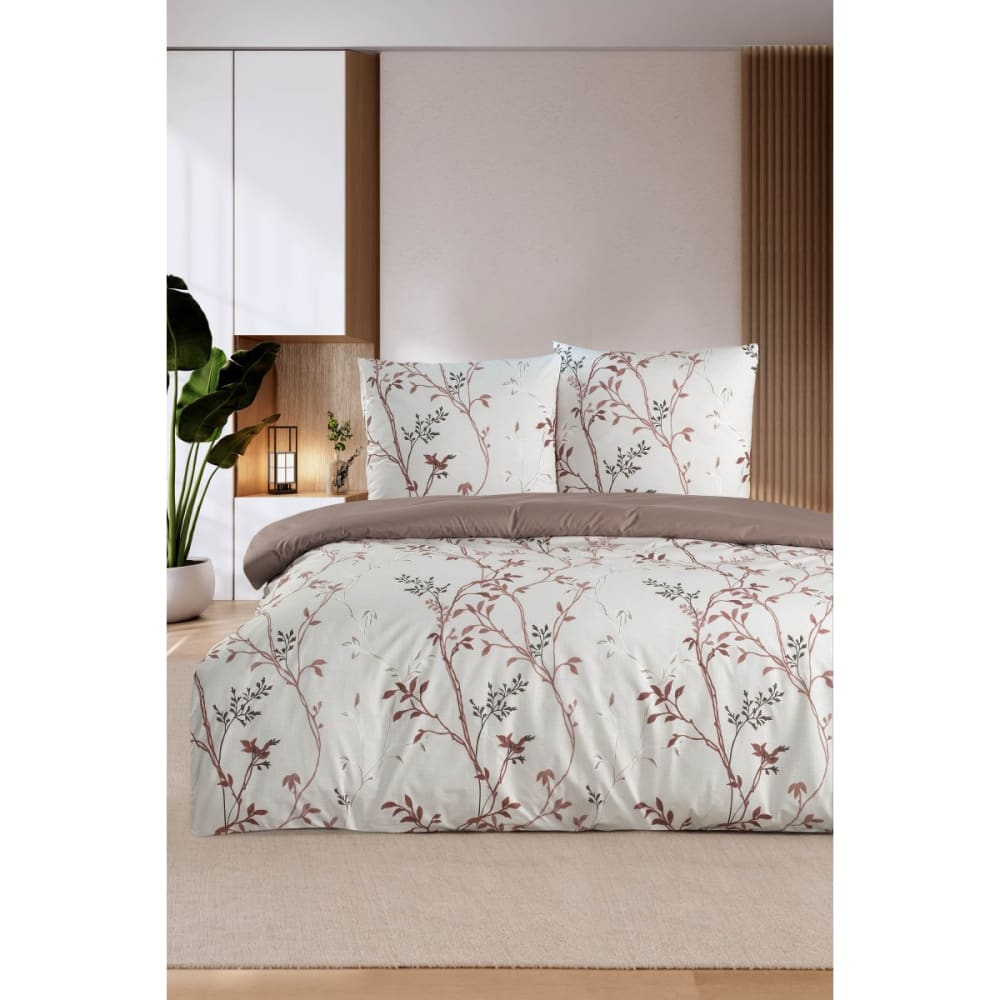 Blanc Avenue Bettwäschegarnitur 1 Bettbezug 200x200 cm+2 Kopfkissenbez 65x65 cm Beige Öko-Tex Zertifikat Baumwolle