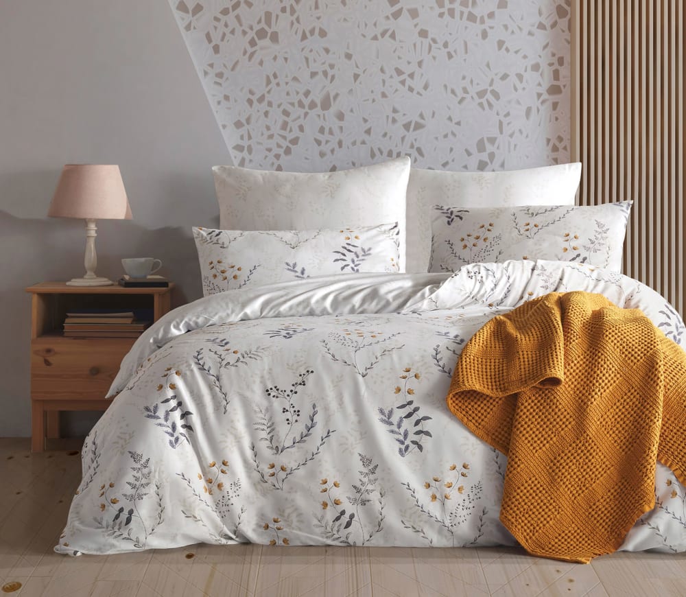 Parure housse de couette et taie d'oreiller 140x200 cm coton imprimé