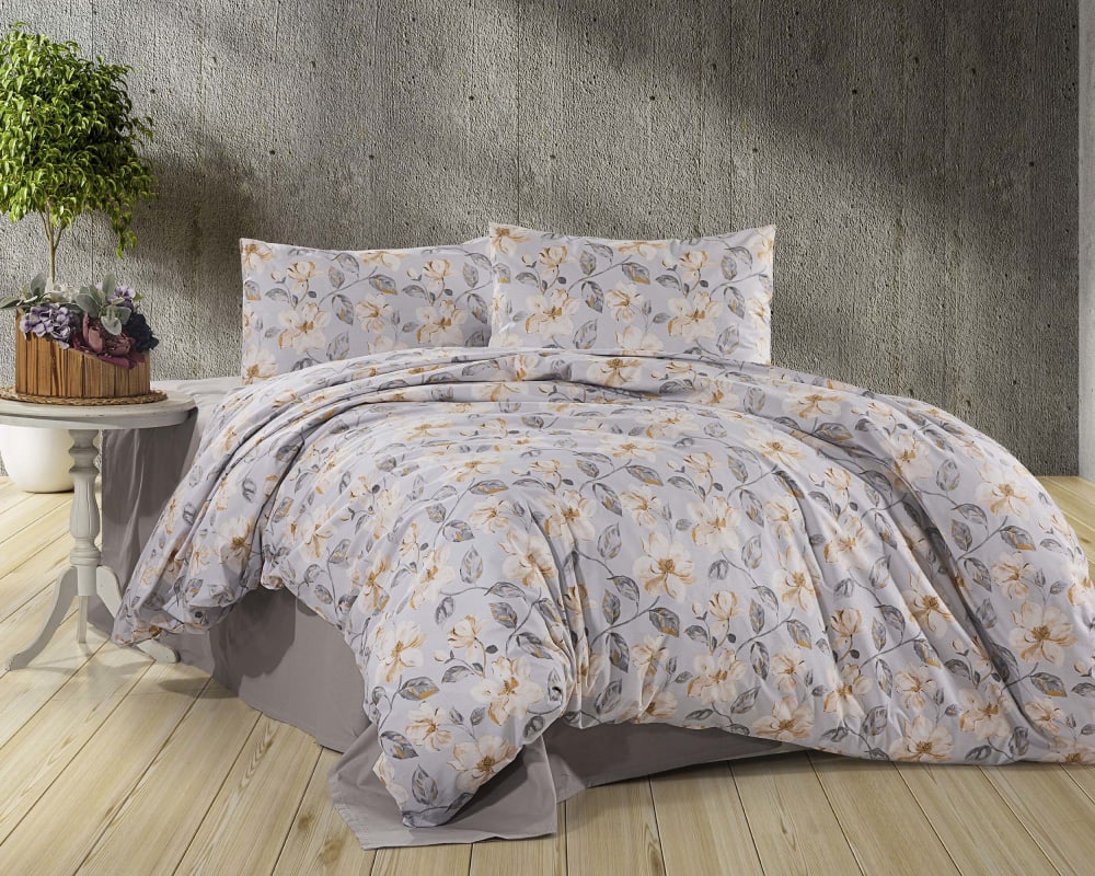 Parure housse de couette et taies d'oreiller 240x220 cm coton imprimé