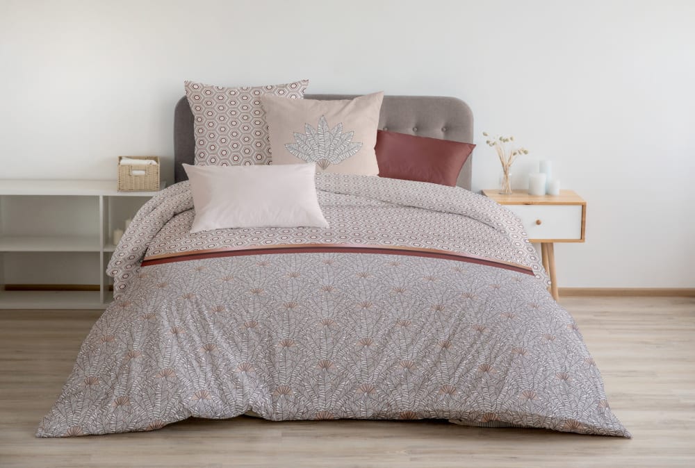 Parure de Couette 100% Coton Terra cotta 240x260 cm