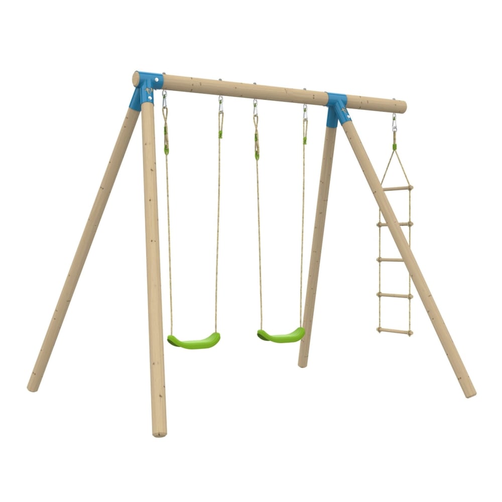 TP Toys Schaukelgestell mit 2 Schaukeln Holz H224cm Braun Braun Holz