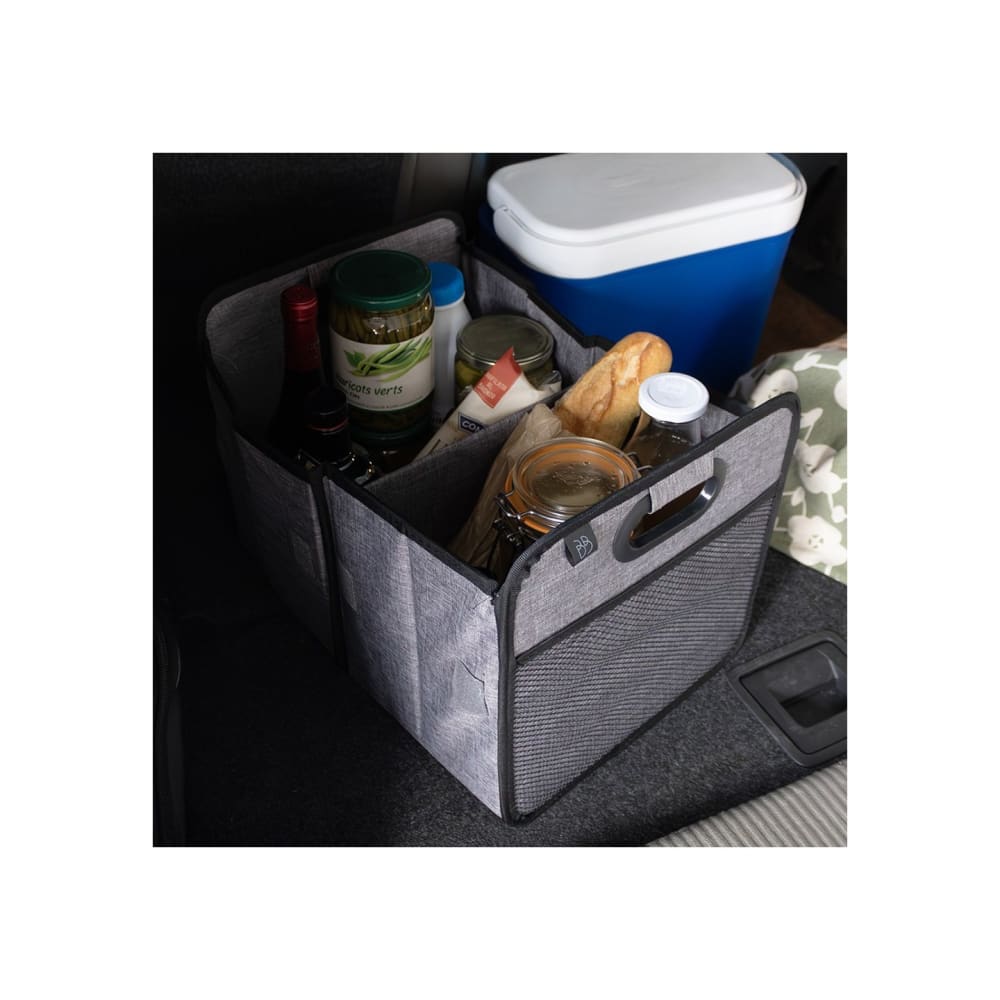 Lot 2 paniers de rangement en tissu gris 28 x 50 x 28 cm — vue 3