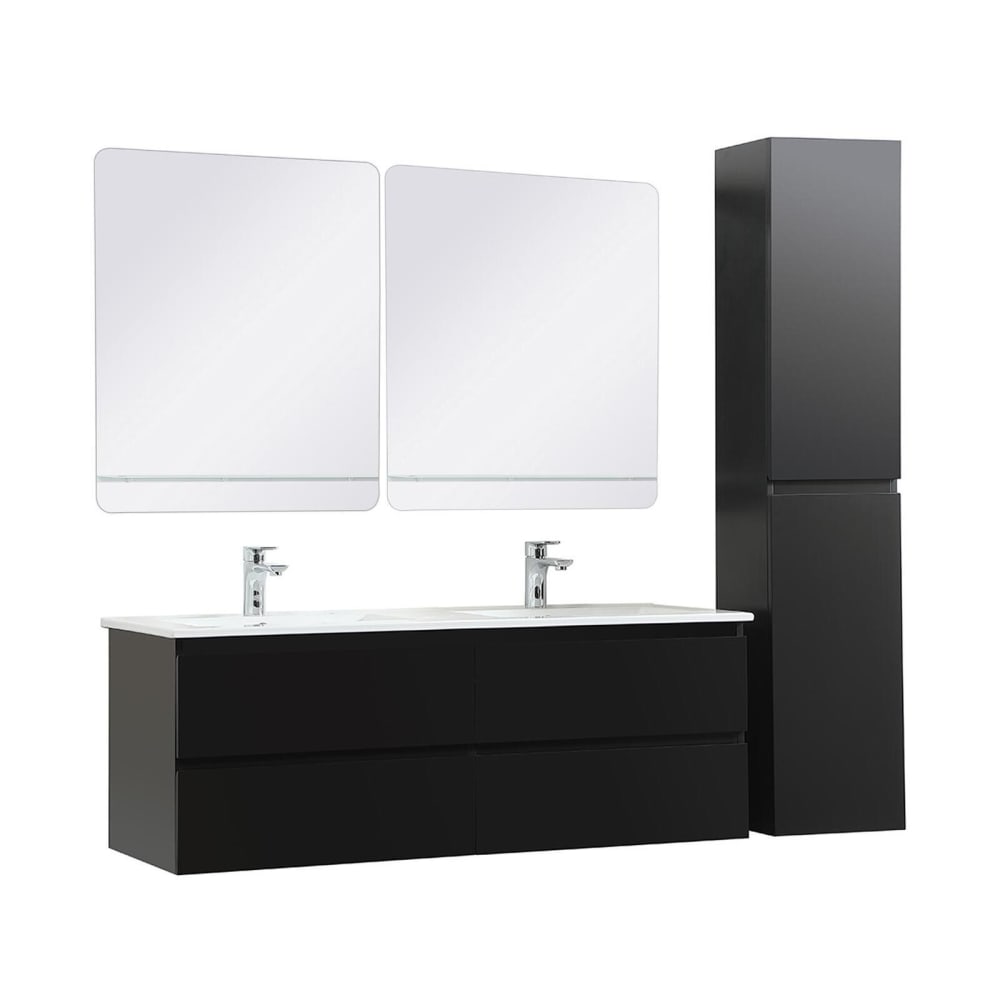 Ensemble meuble double vasque  120cm avec plan céramique