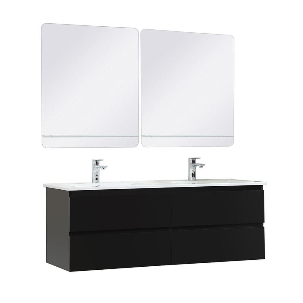 Ensemble double vasque  120cm avec vasque, robinets et miroirs