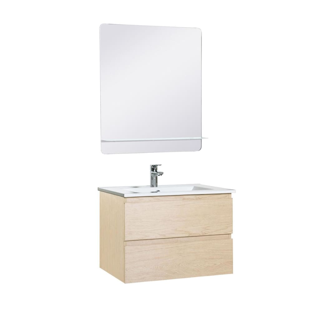 Ensemble meuble simple vasque  60 cm + robinet + miroir