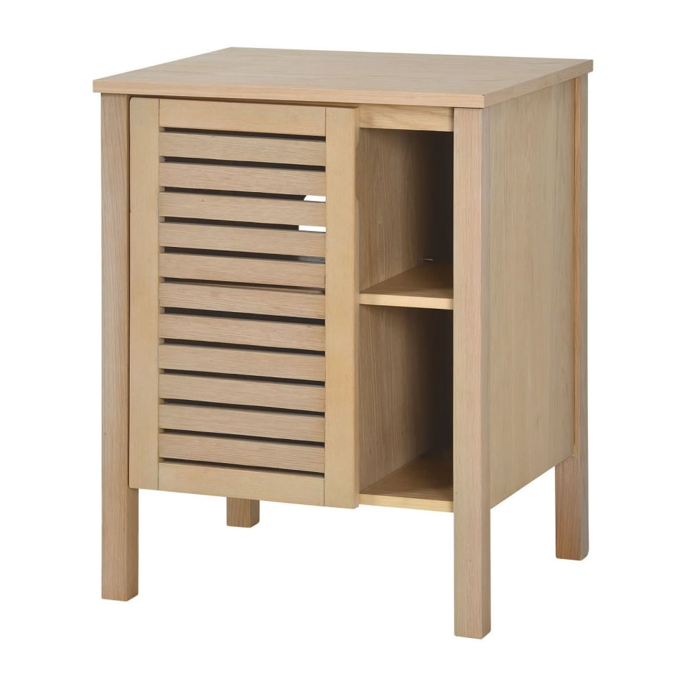 Meuble simple vasque  sur pieds en chêne naturel 60 cm