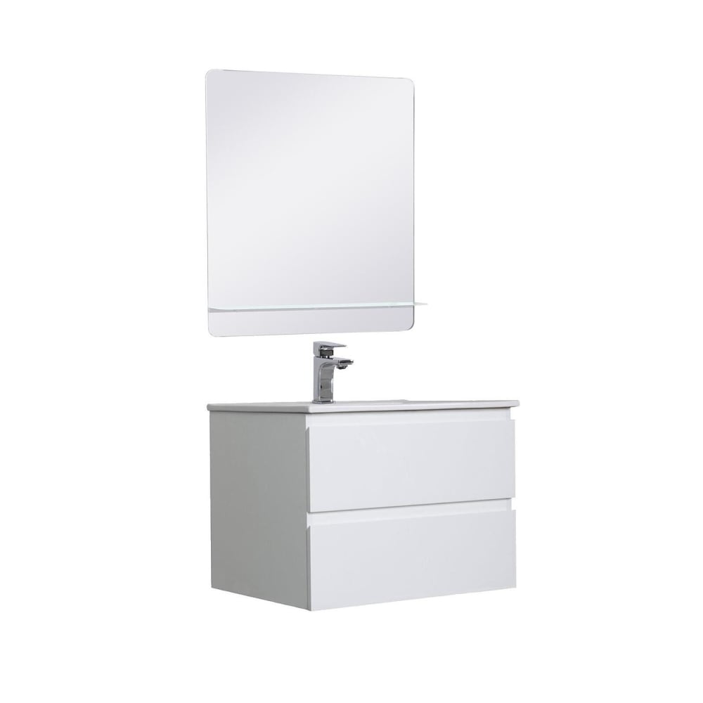Ensemble meuble simple vasque  60 cm + robinet + miroir