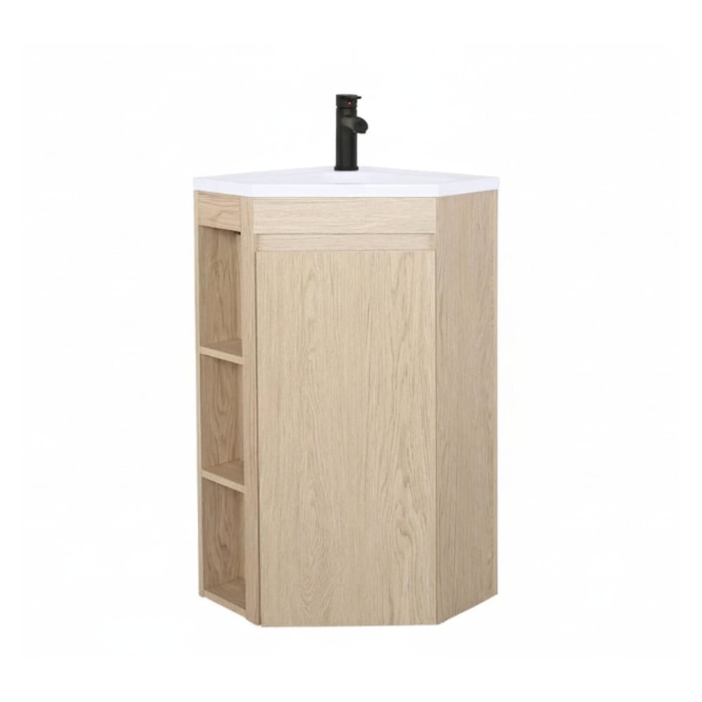 Meuble d'angle  sur pieds avec vasque et  robinet