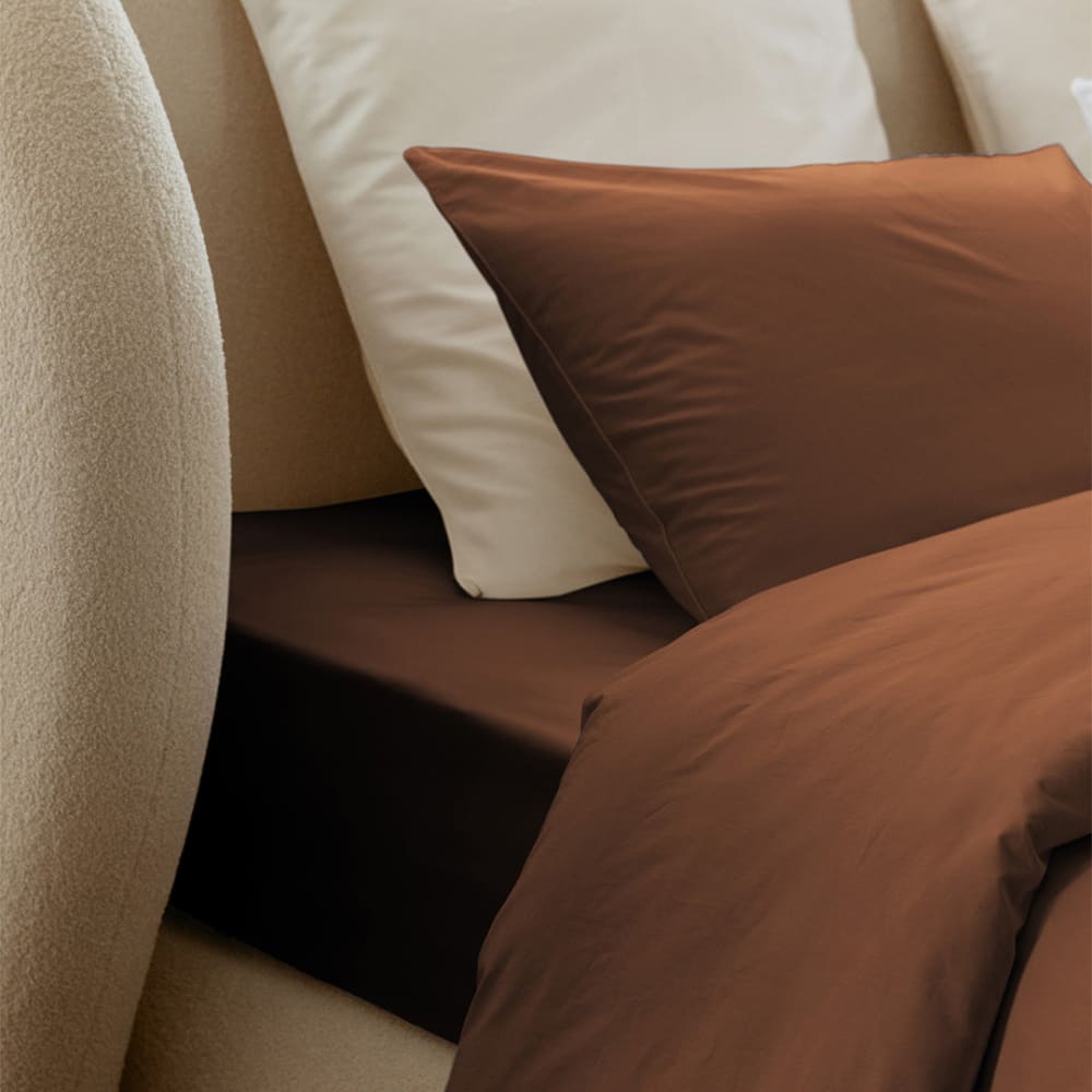 Lot de 2 taies d'oreillers 50x70cm - mocca mousse - satin de coton — vue 3