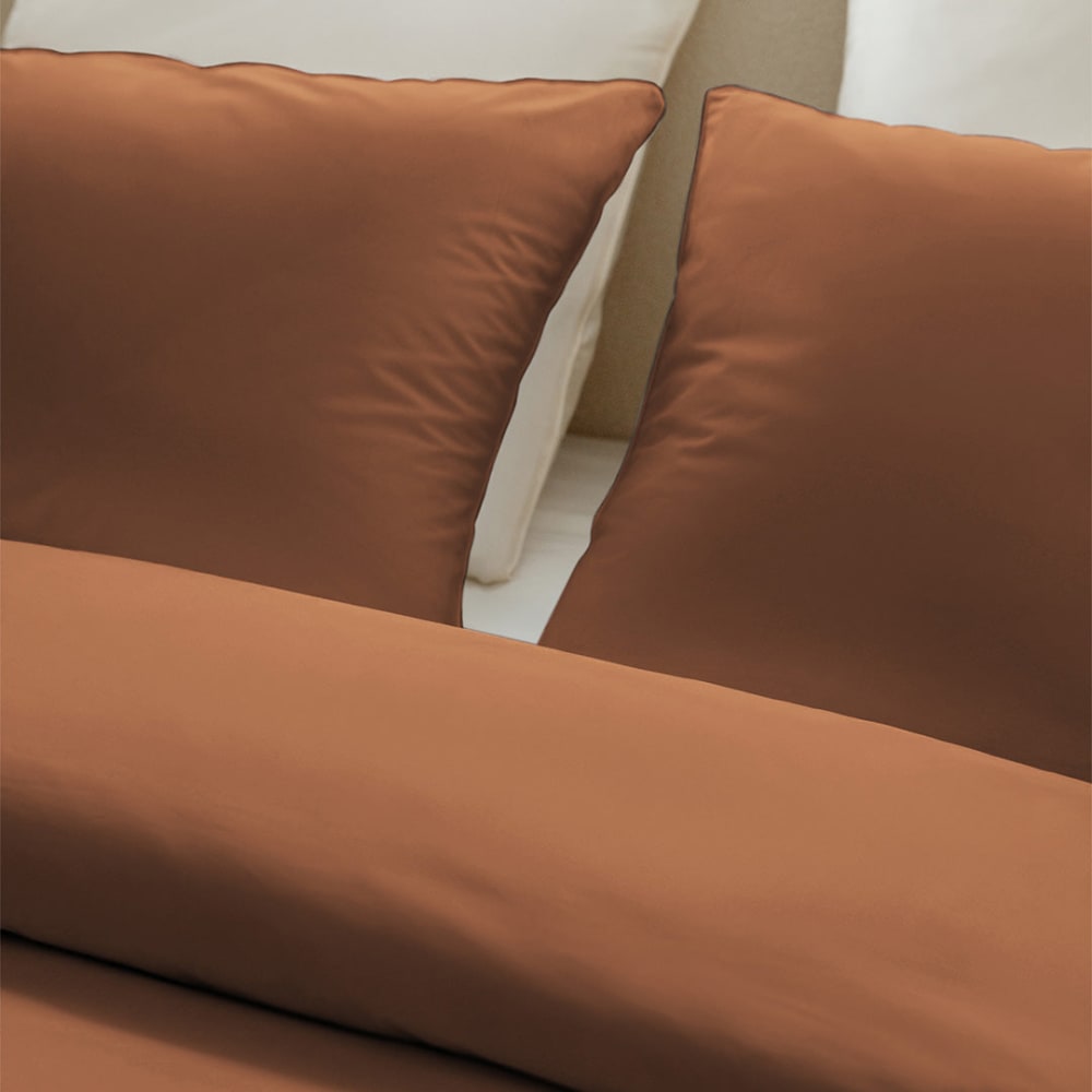 Lot de 2 taies d'oreillers 65x65cm - mocca mousse - satin de coton — vue 4
