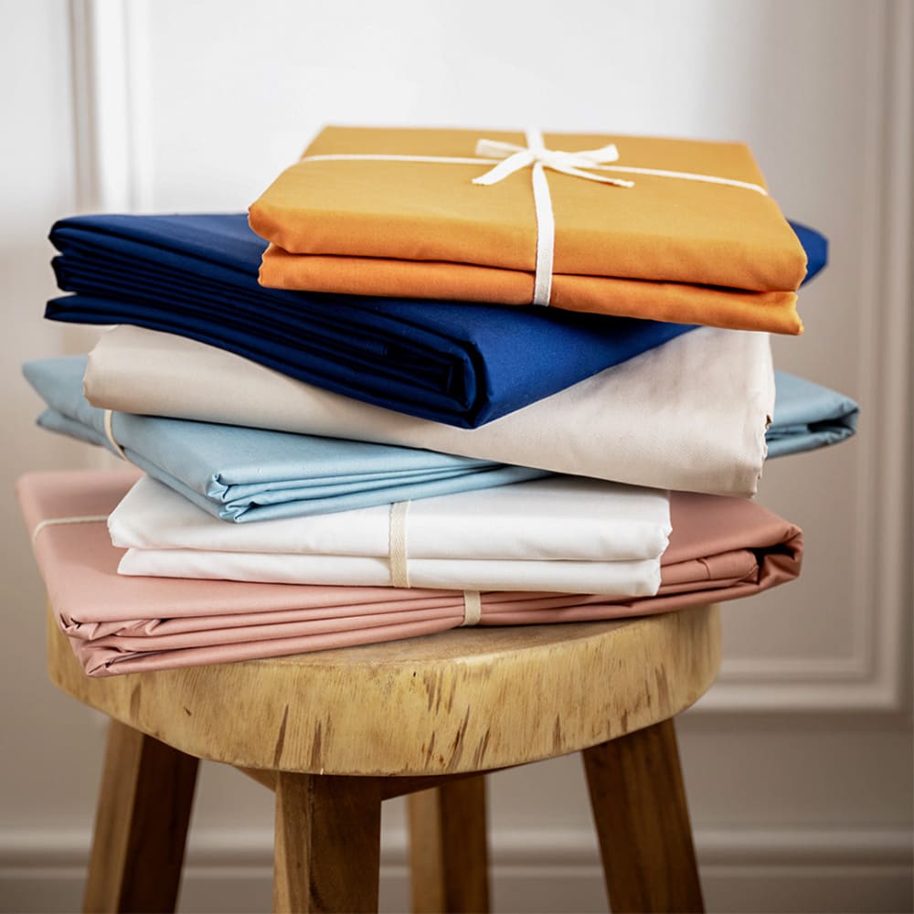 Draps Housse 140x190cm - Peach Blush - Percale de Coton — vue 4