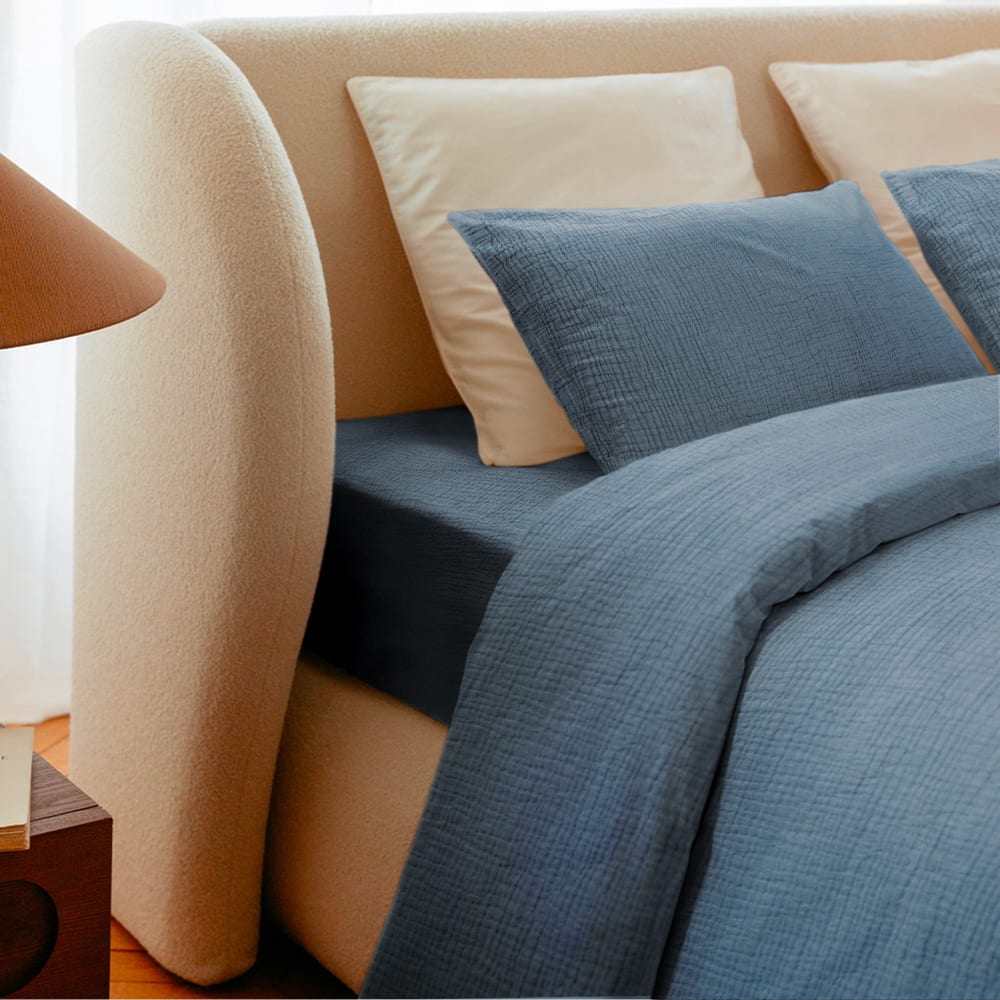 Housse de couette 240x260cm - Dusty Blue - Gaze de Coton — vue 4
