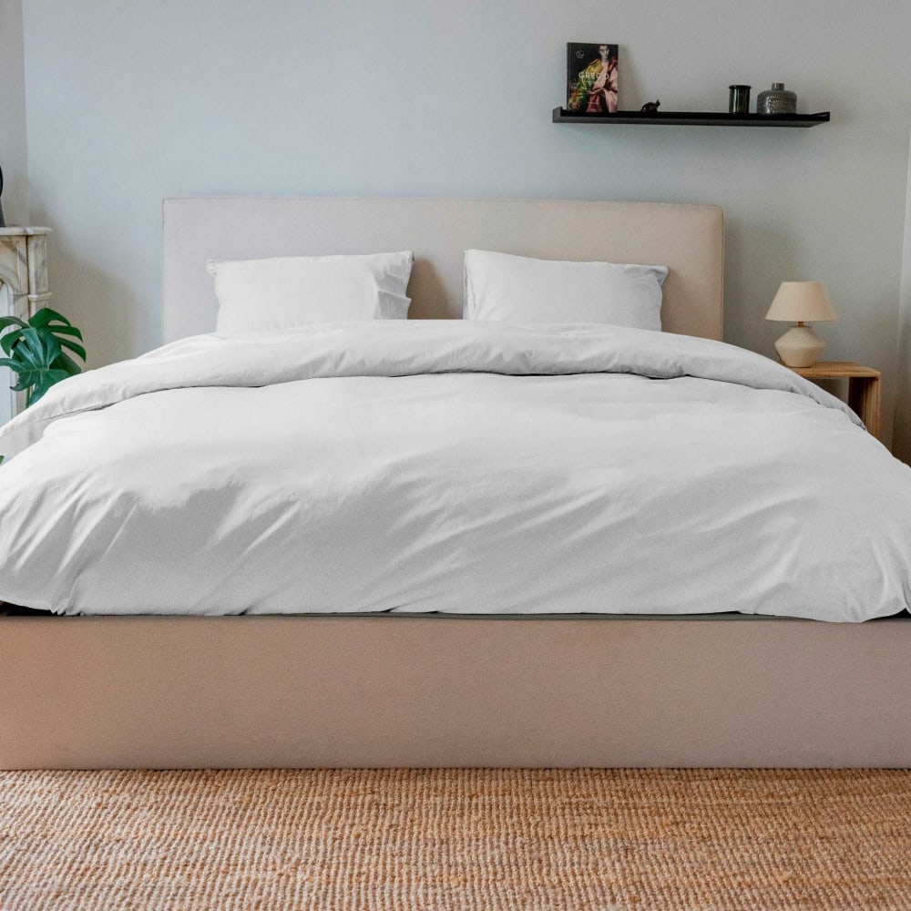 Housse de couette 220x240cm - blanc - satin de coton — vue 3